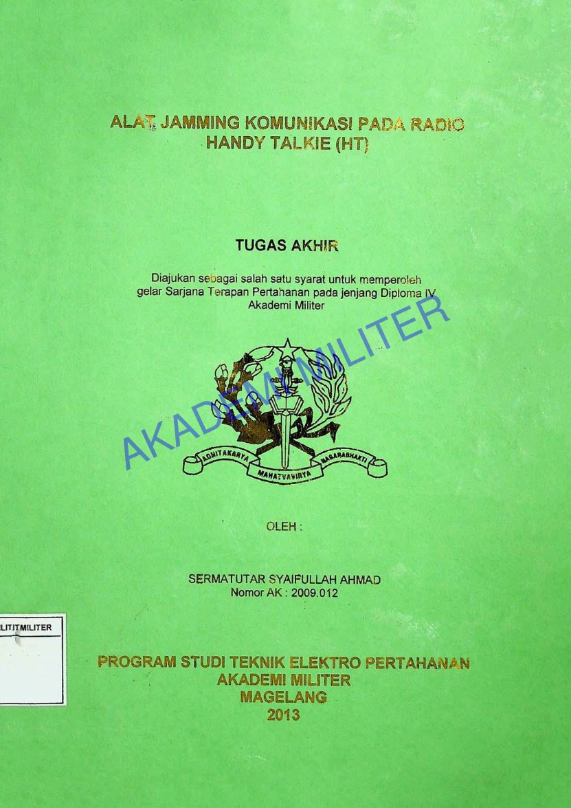 ALAT JIMMING KOMUNIKASI PADA RADIO HANDY TALKIE (HT)